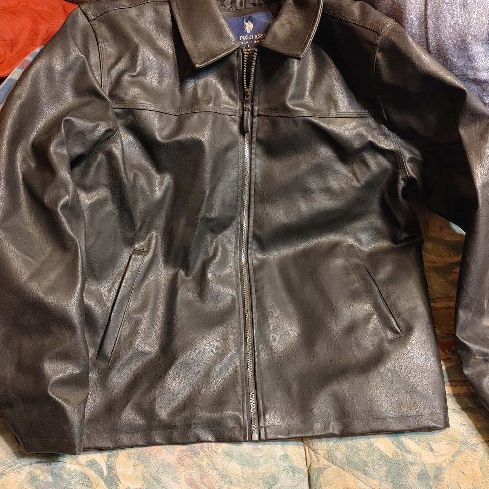 Mens US Polo Assn Leather Jacket NWT